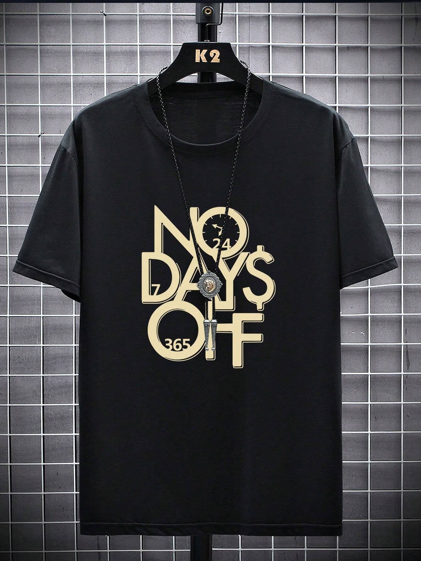 Manfinity Homme Men Letter Pattern Printed Short Sleeve Casual T-Shirt, Boyfriend Gift